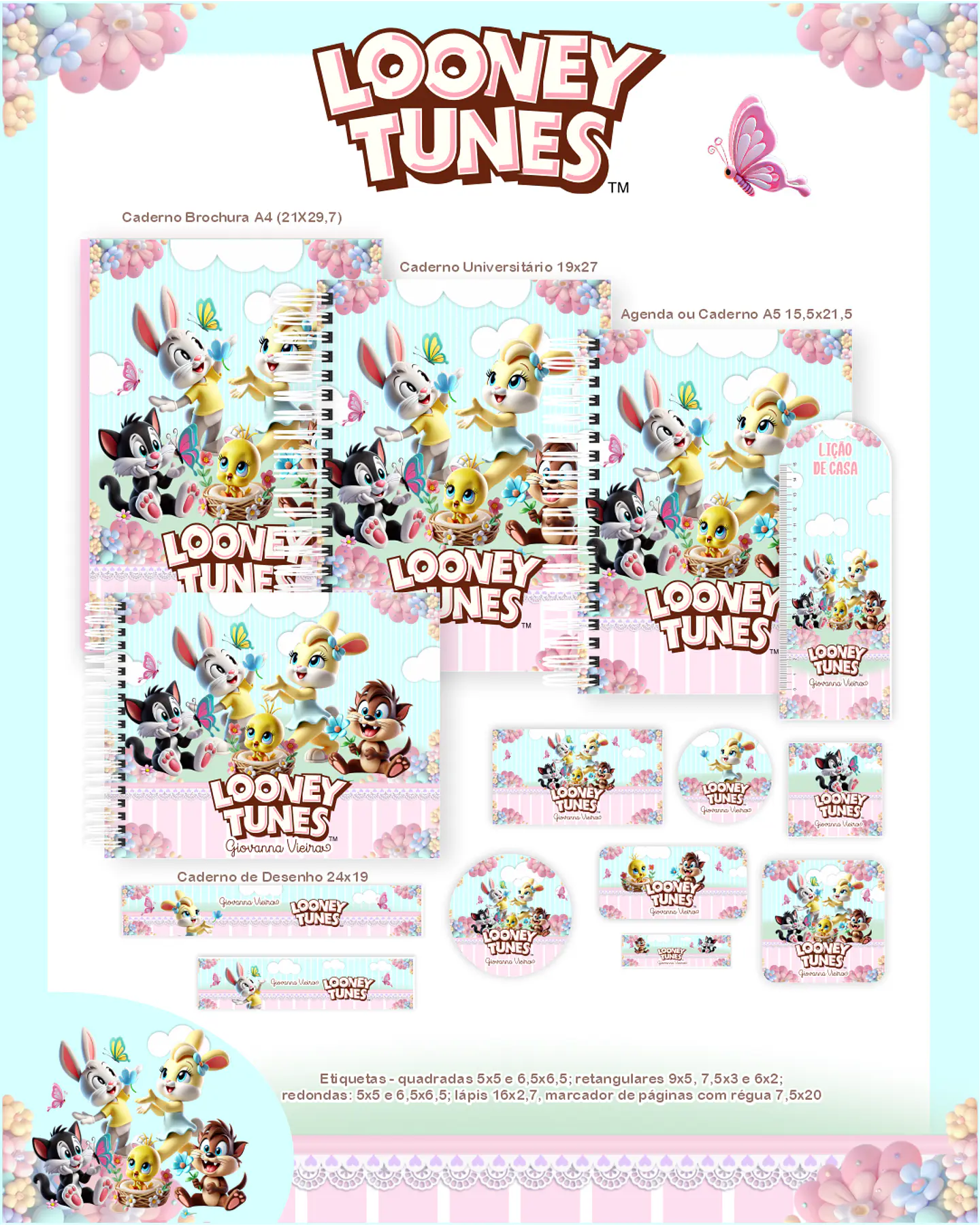 Arquivo Escolar Looney Tunes- Pamella 1