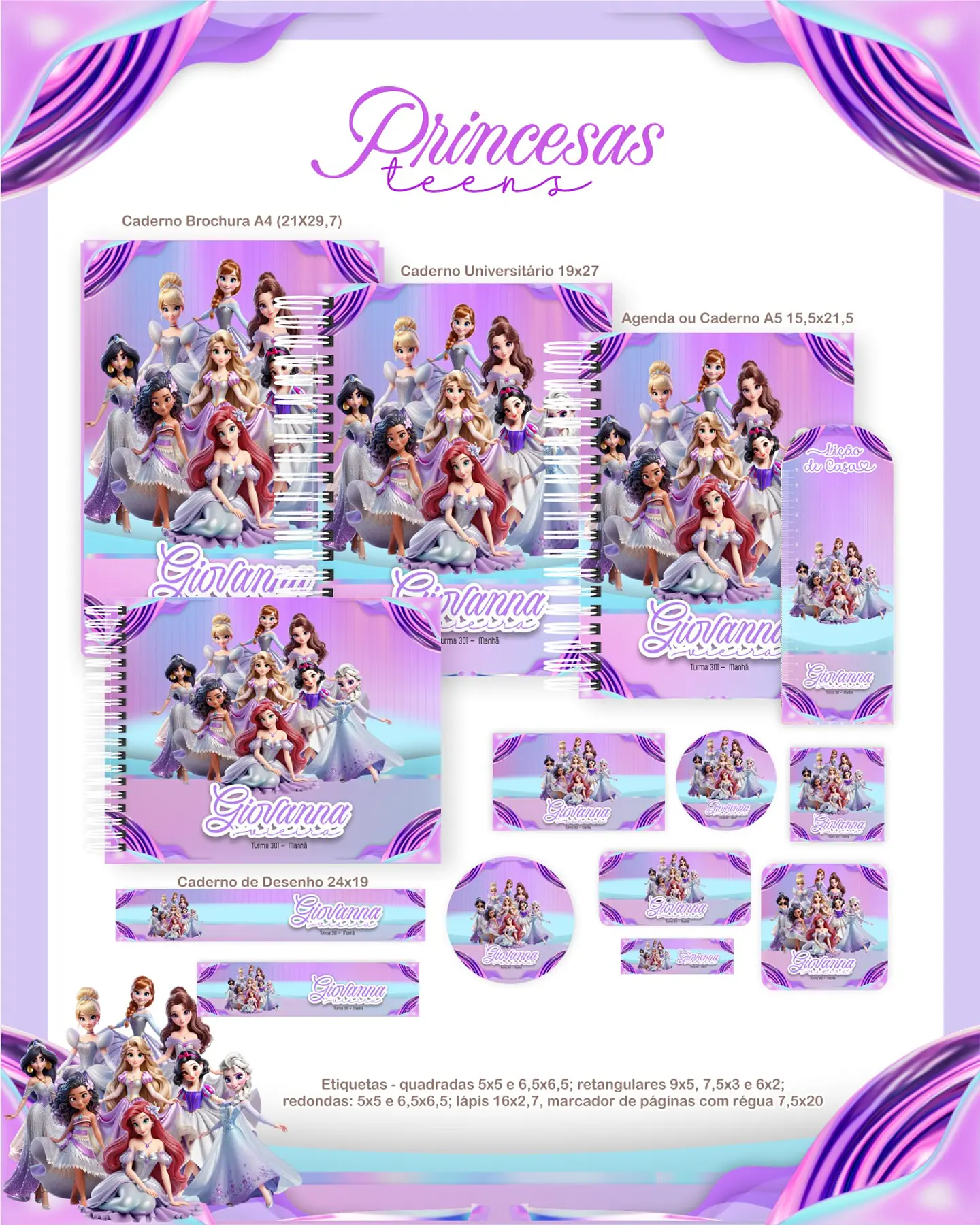 Arquivo Escolar Princesas Teen - Pamella 1