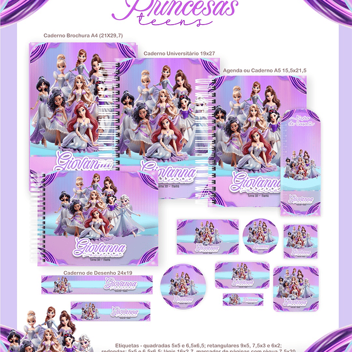 Arquivo Escolar Princesas Teen - Pamella 1