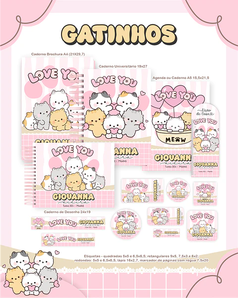 Arquivo Escolar Gatinhos - Pamella