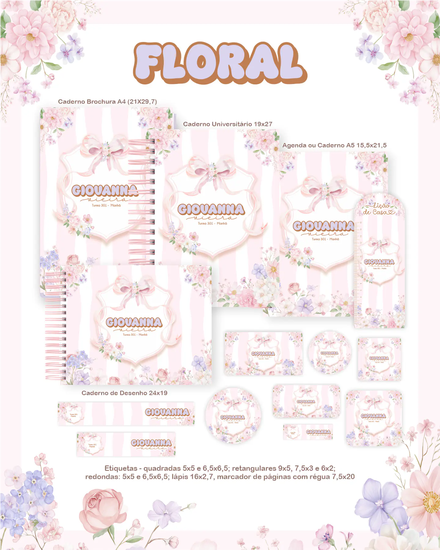 Arquivo Escolar Floral - Pamella 1