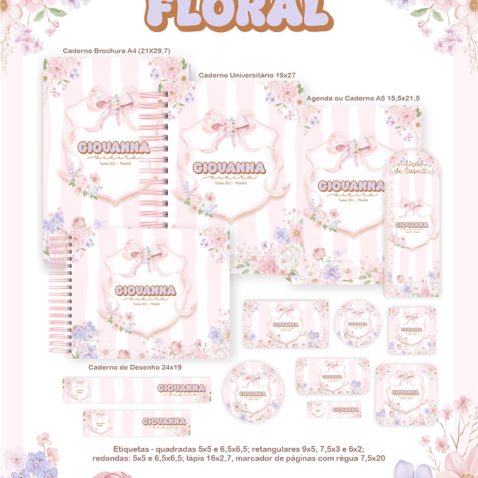 Arquivo Escolar Floral - Pamella 1