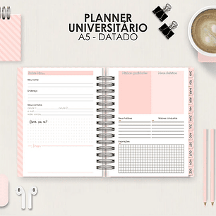 Arquivo Miolo Planner A5 Datado Horizontal