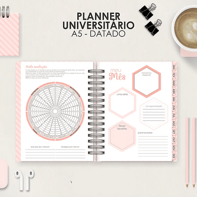 Arquivo Miolo Planner A5 Datado Horizontal 7