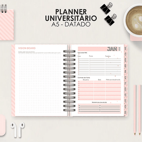 Arquivo Miolo Planner A5 Datado Horizontal 11