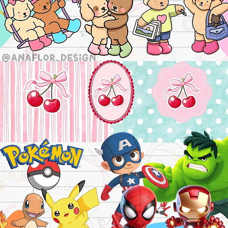 Kit Digital Etiquetas Escolares 60 Temas - Ana Flor 5