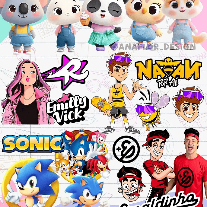 Kit Digital Etiquetas Escolares 60 Temas - Ana Flor 7