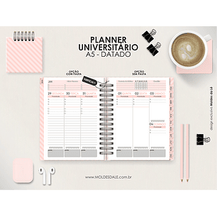 Arquivo Miolo Planner A5 Datado Vertical