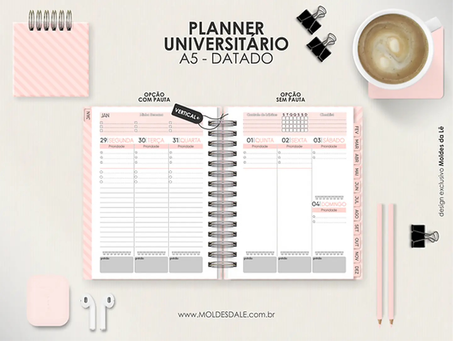Arquivo Miolo Planner A5 Datado Vertical 1