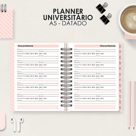Arquivo Miolo Planner A5 Datado Vertical 4
