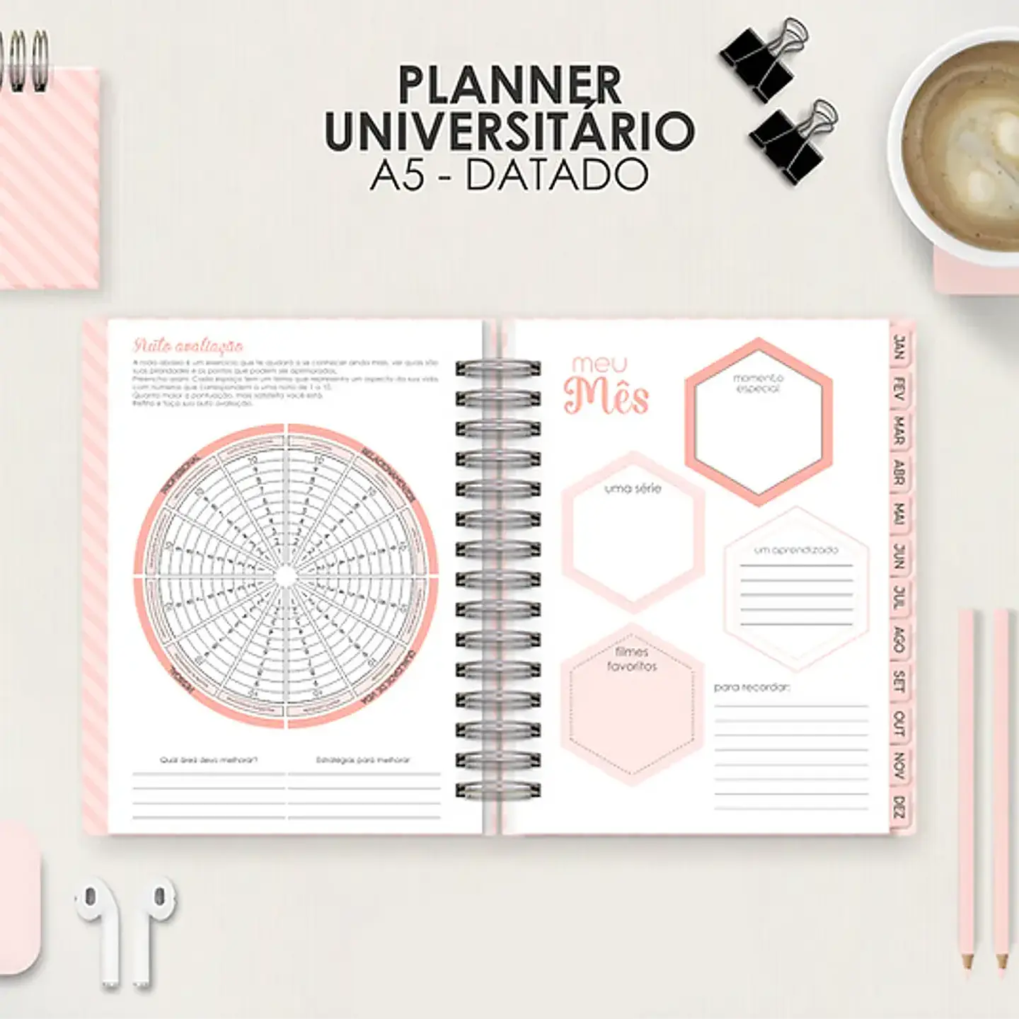 Arquivo Miolo Planner A5 Datado Vertical 10