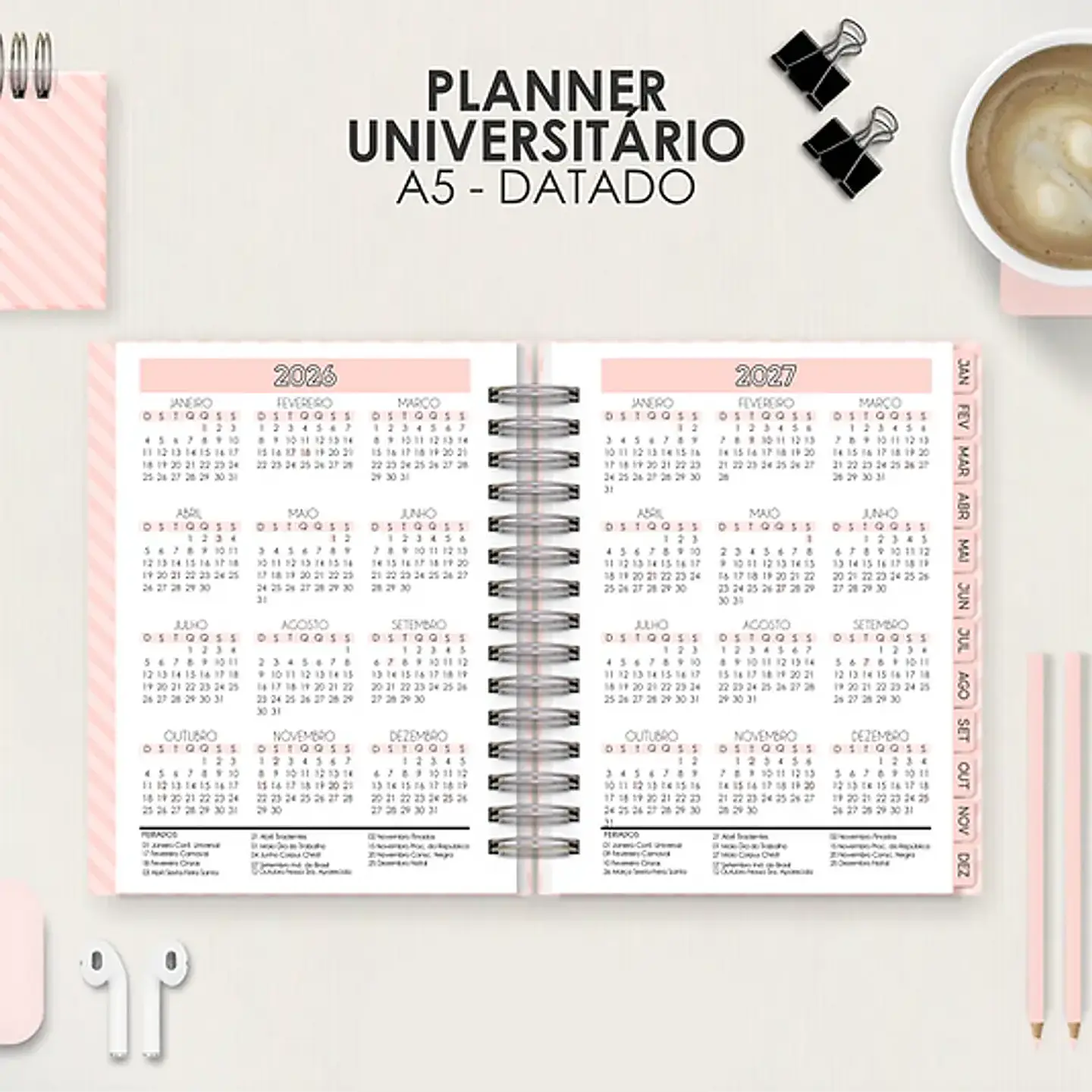 Arquivo Miolo Planner A5 Datado Vertical 13