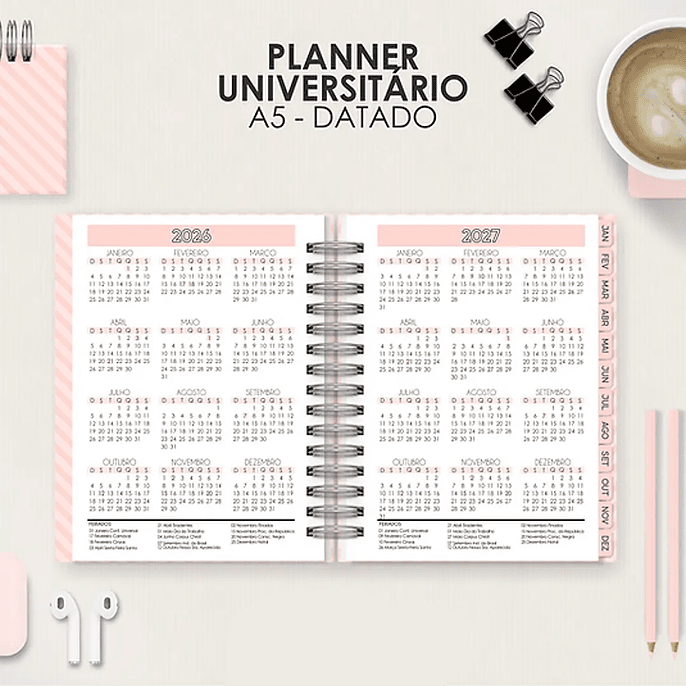 Arquivo Miolo Planner A5 Datado Vertical 13