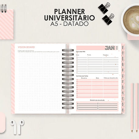 Arquivo Miolo Planner A5 Datado Vertical 15