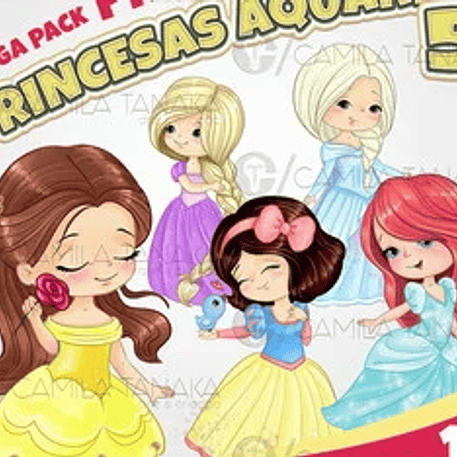 Kit Digital Princesas Aquarela 5 1