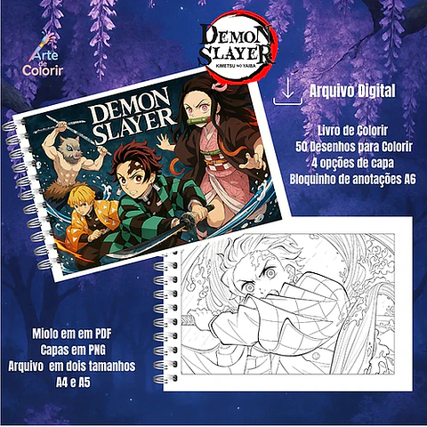 Arquivo Livro de Colorir Demon Slayer