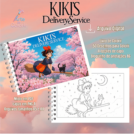 Arquivo Livro de Colorir Kikis Delivery Service 1