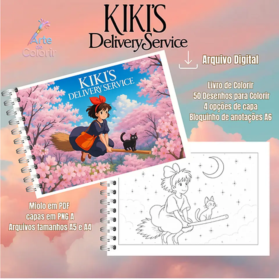 Arquivo Livro de Colorir Kikis Delivery Service 1