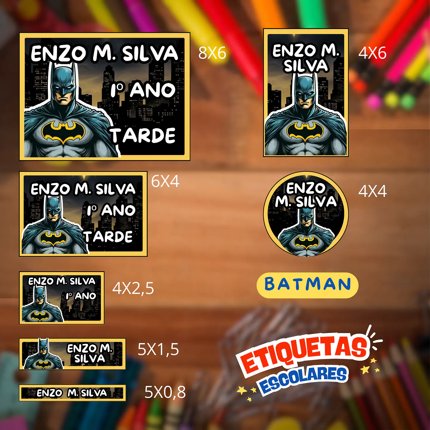 Arquivo Etiqueta Escolar Batman 1