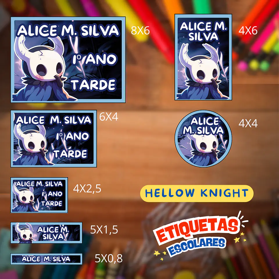 Arquivo Etiqueta Escolar Hellow Knight 1