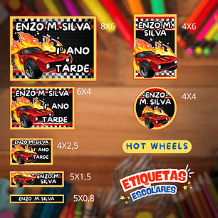 Arquivo Etiqueta Escolar Hot Wheels