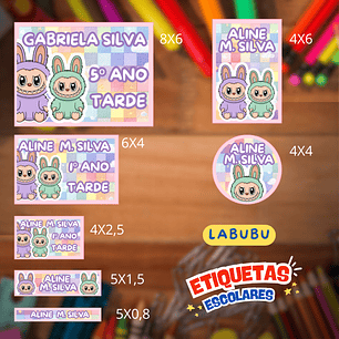 Arquivo Etiqueta Escolar Labubu