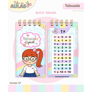 Arquivo Escolar Bloco Tabuada Encadernada