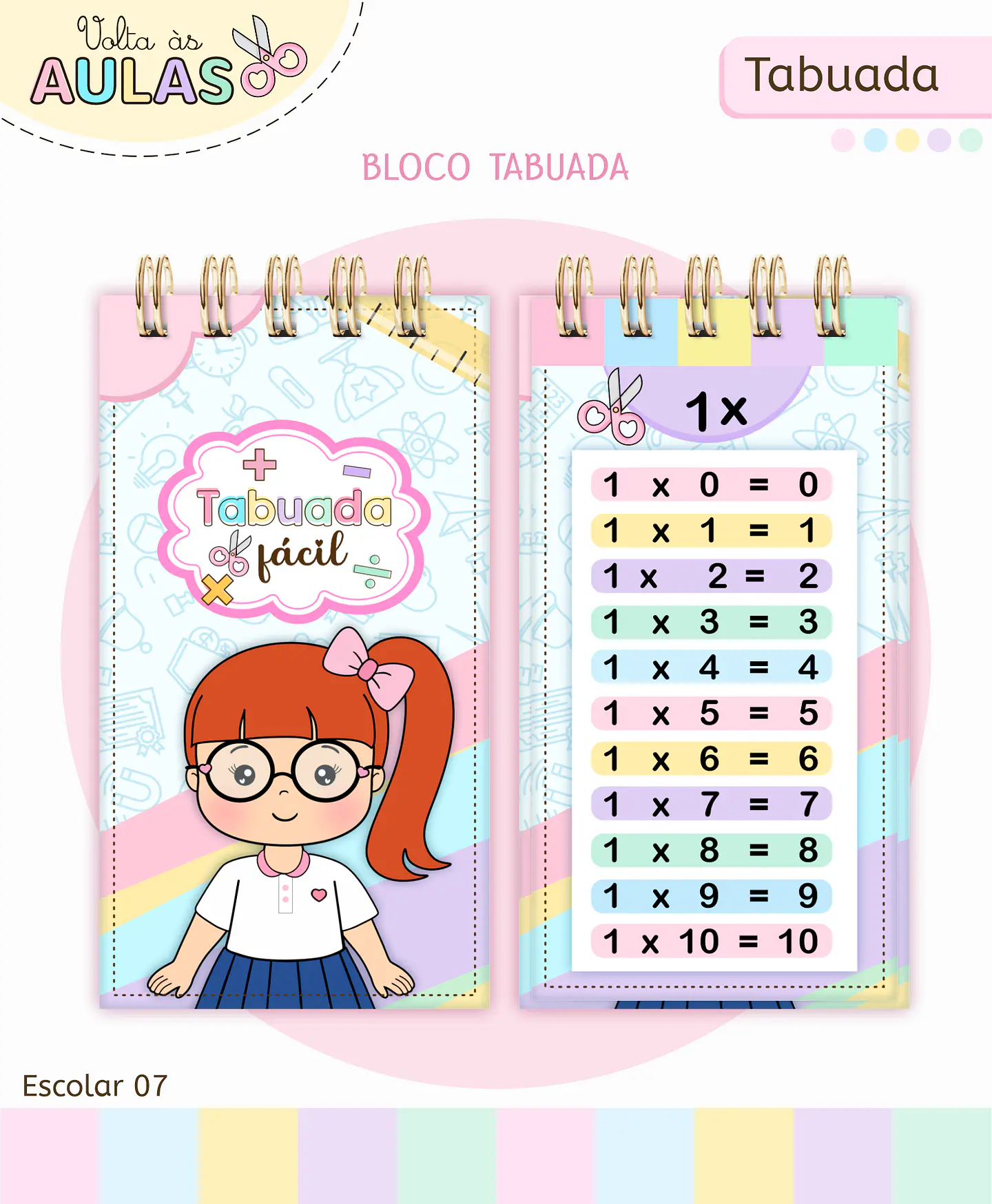 Arquivo Escolar Bloco Tabuada Encadernada 1