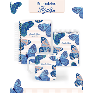 Arquivo Combo Encadernação Borboletas Azuis 2026 - Pamella