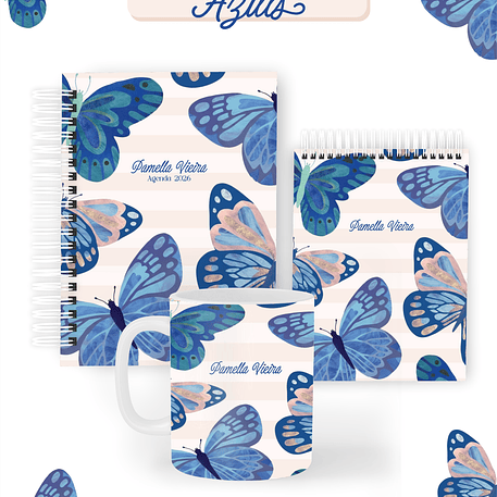 Arquivo Combo Encadernação Borboletas Azuis 2026 - Pamella 1