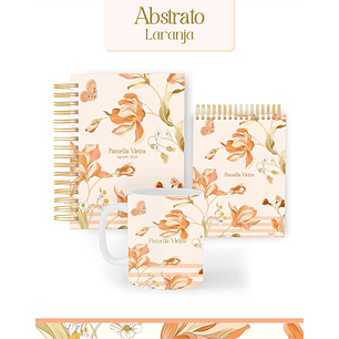 Arquivo Combo Encadernação abstrato Laranja 2026 - Pamella