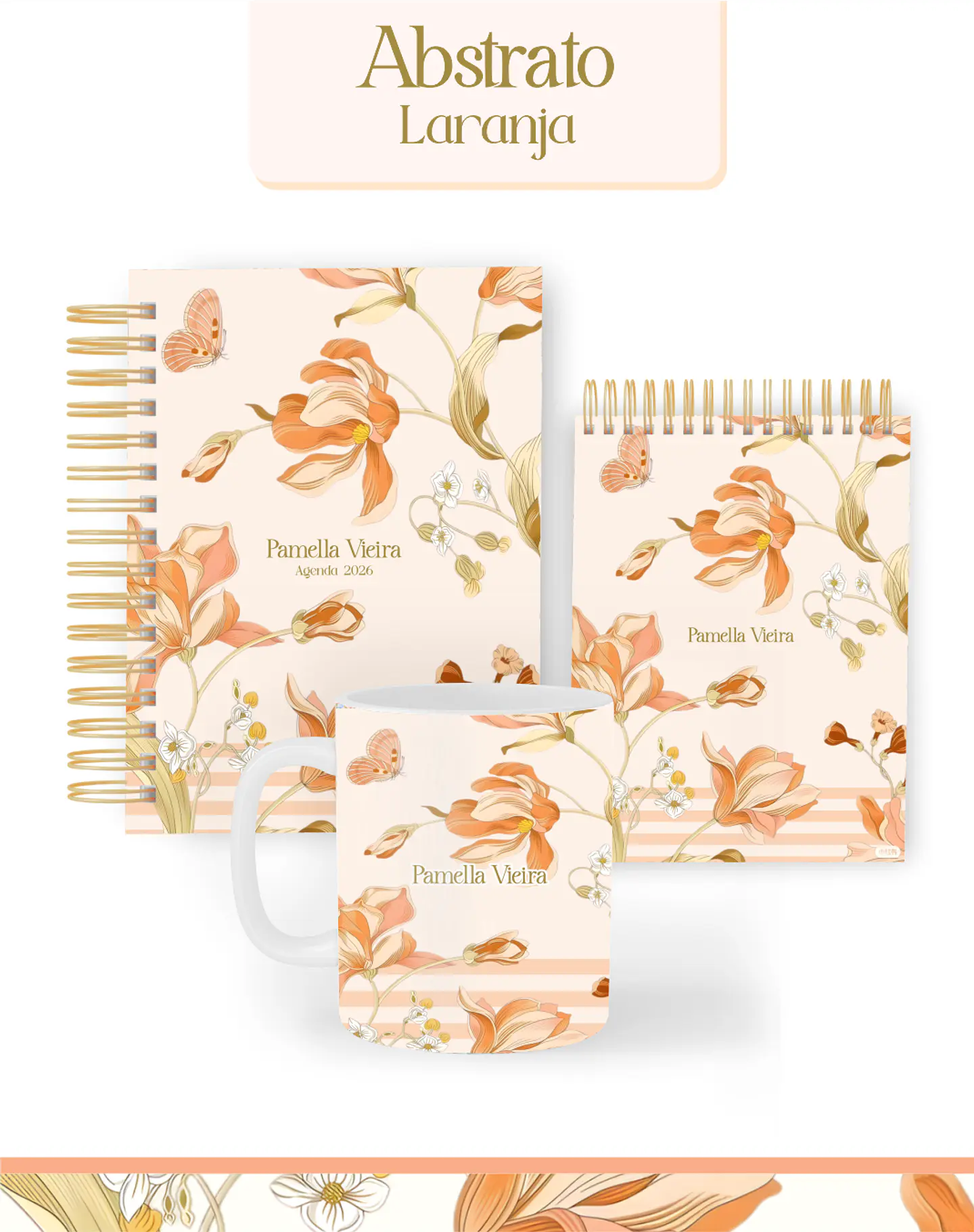 Arquivo Combo Encadernação abstrato Laranja 2026 - Pamella 1