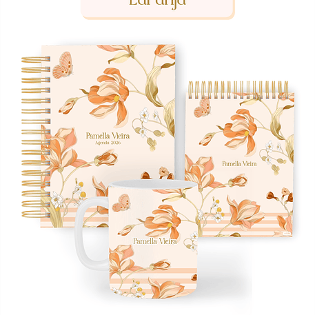 Arquivo Combo Encadernação abstrato Laranja 2026 - Pamella 1