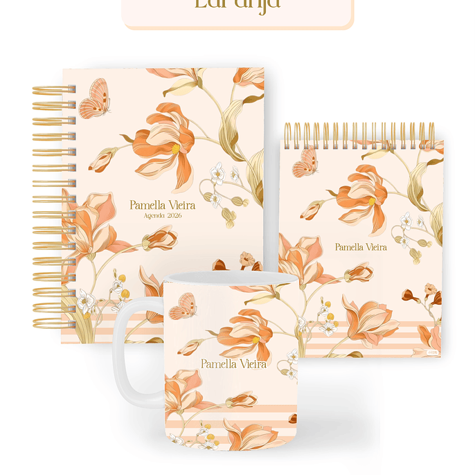 Arquivo Combo Encadernação abstrato Laranja 2026 - Pamella 1