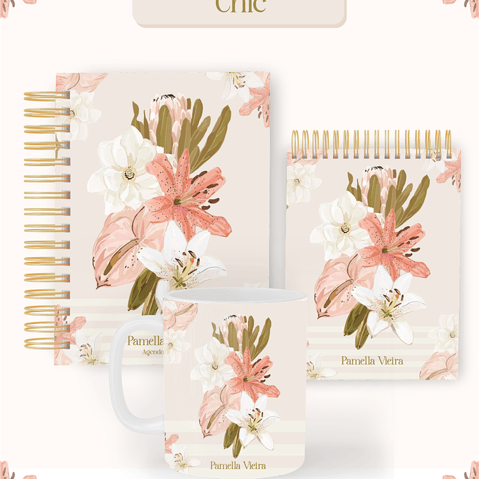 Arquivo Combo Encadernação Lírios chic 2026 - Pamella 1