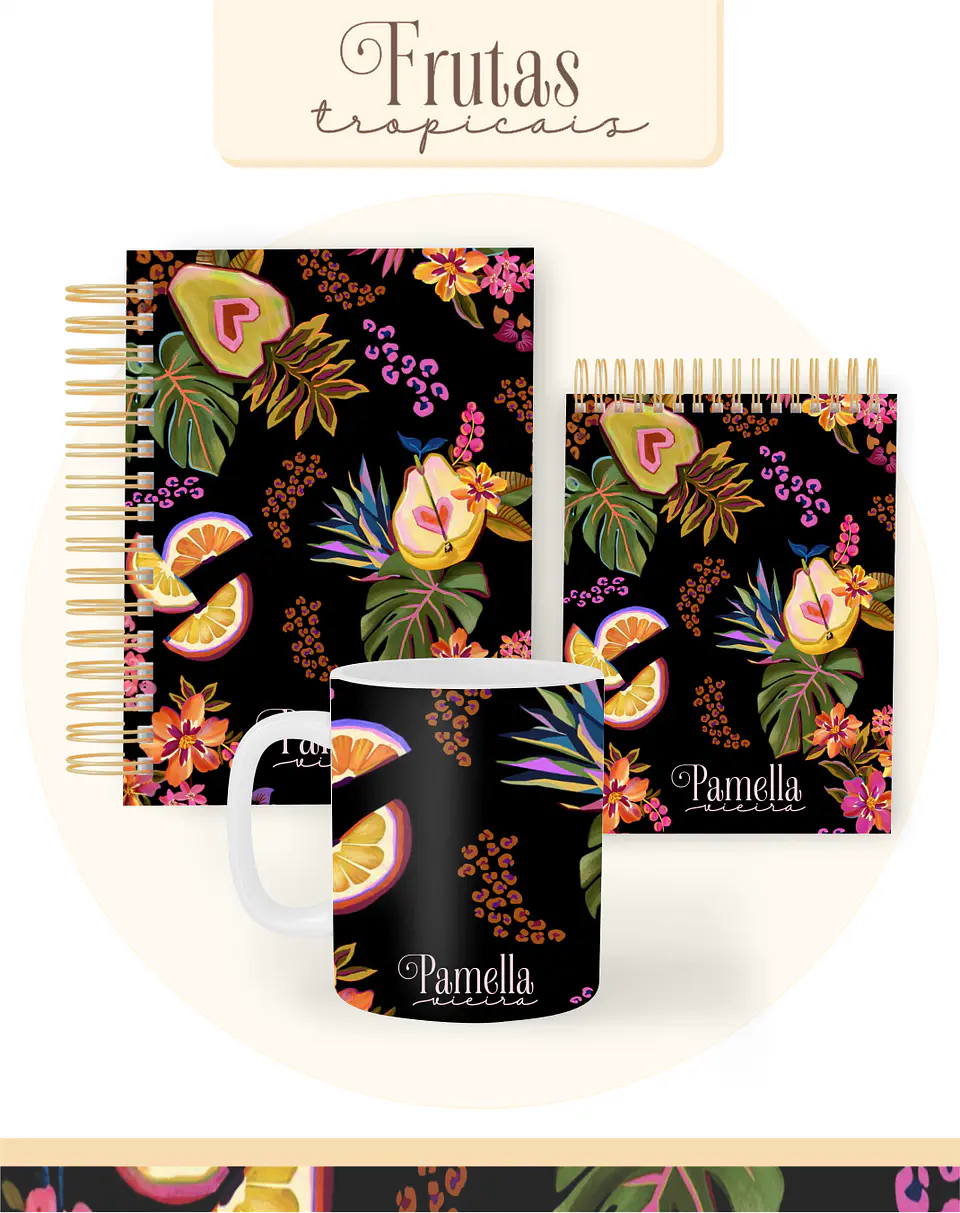 Arquivo Combo Encadernação Frutas Tropicais 2026 - Pamella 1