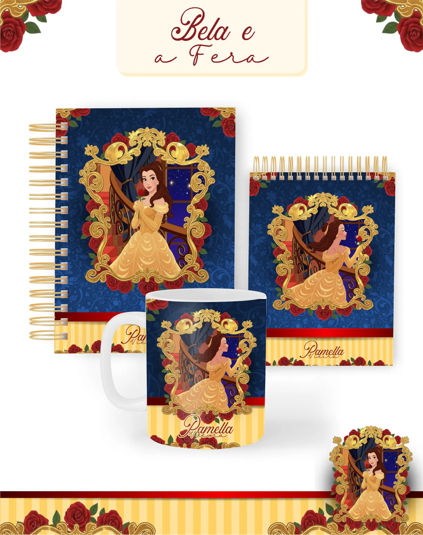 Arquivo Combo Encadernação Bela e a Fera  2026 - Pamella 1