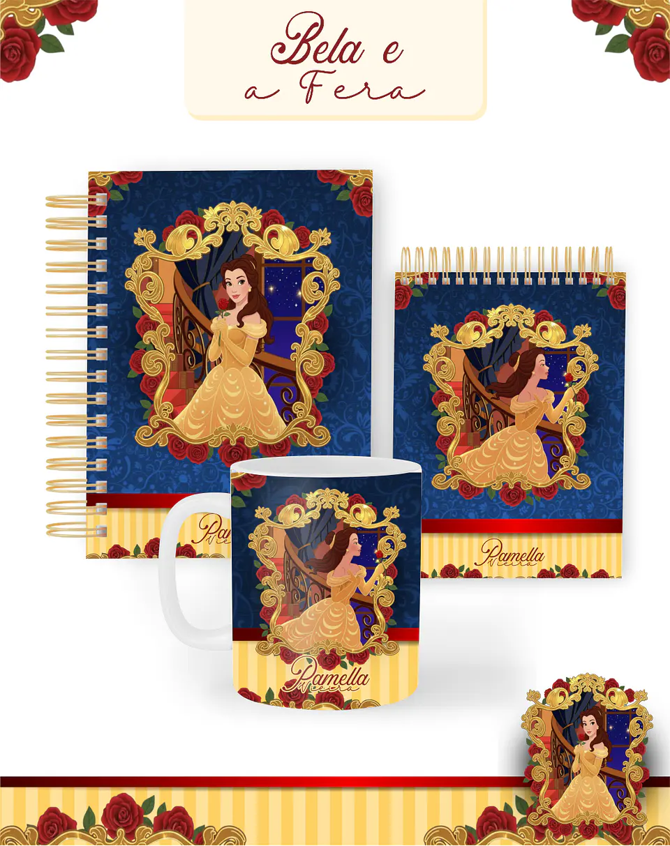 Arquivo Combo Encadernação Bela e a Fera  2026 - Pamella 1