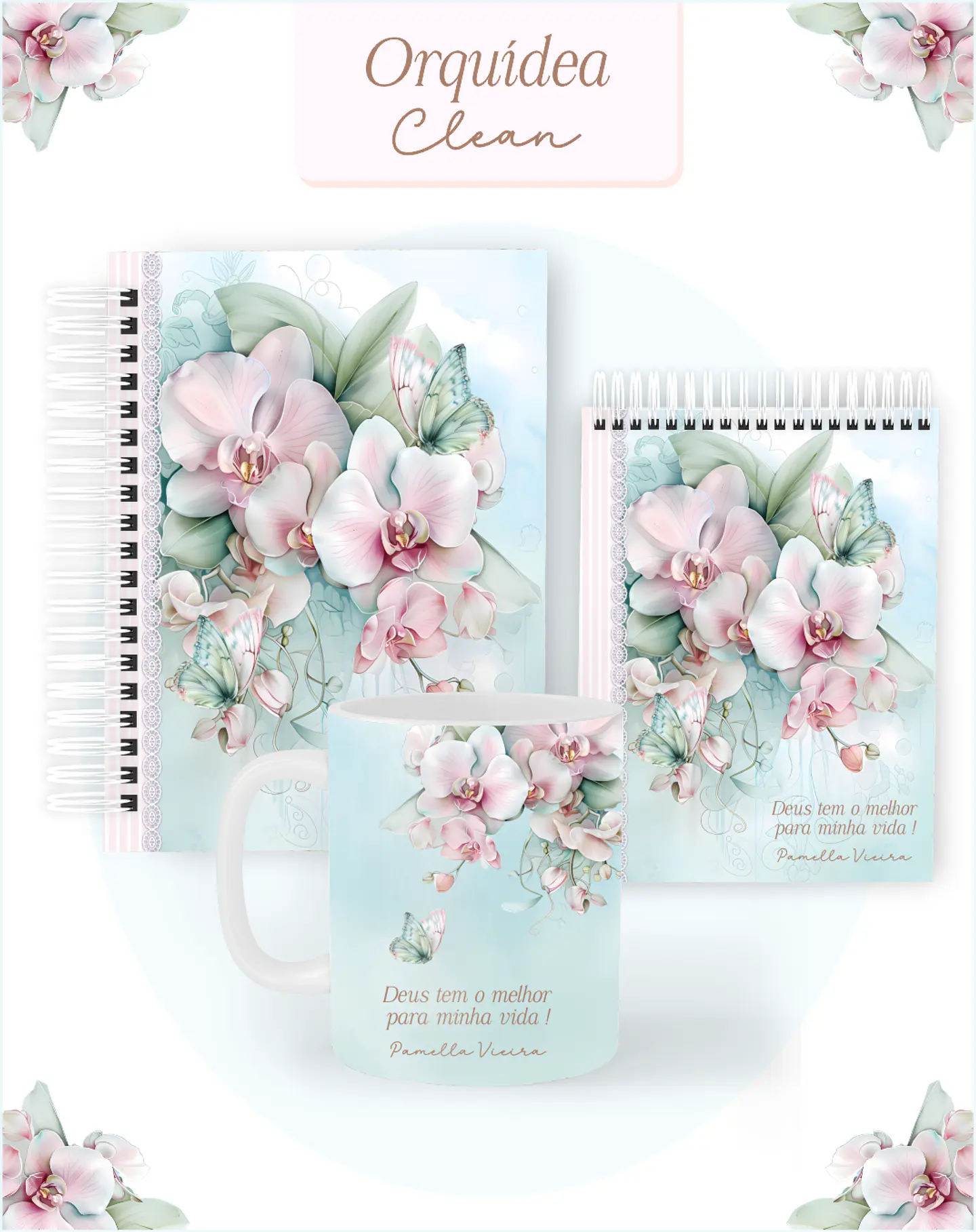 Arquivo Combo Encadernação Orquídea Clean  2026 - Pamella 1