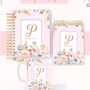 Arquivo Combo Encadernação Floral Alfabeto Fofo  2026 - Pamella