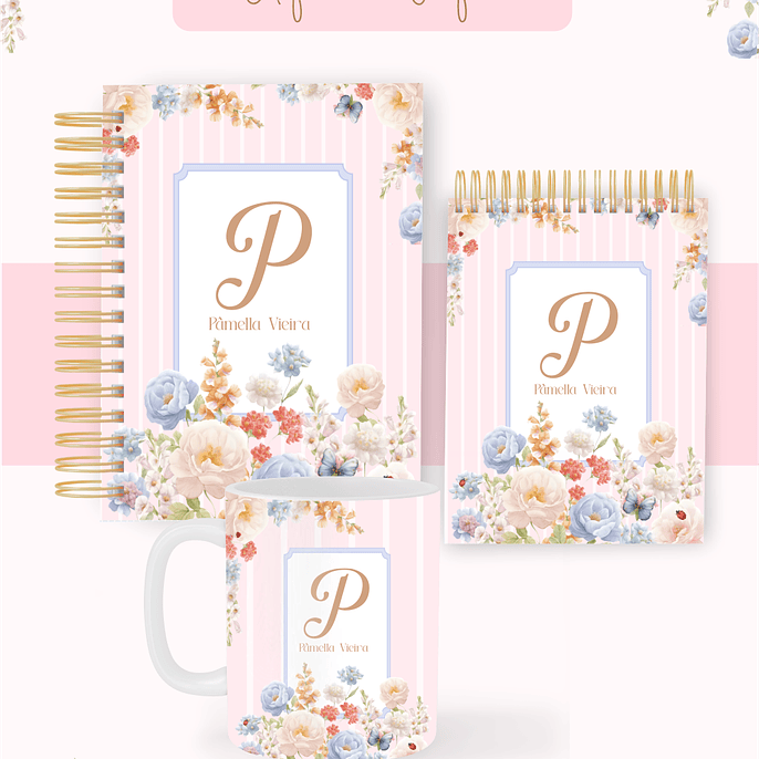 Arquivo Combo Encadernação Floral Alfabeto Fofo  2026 - Pamella 1
