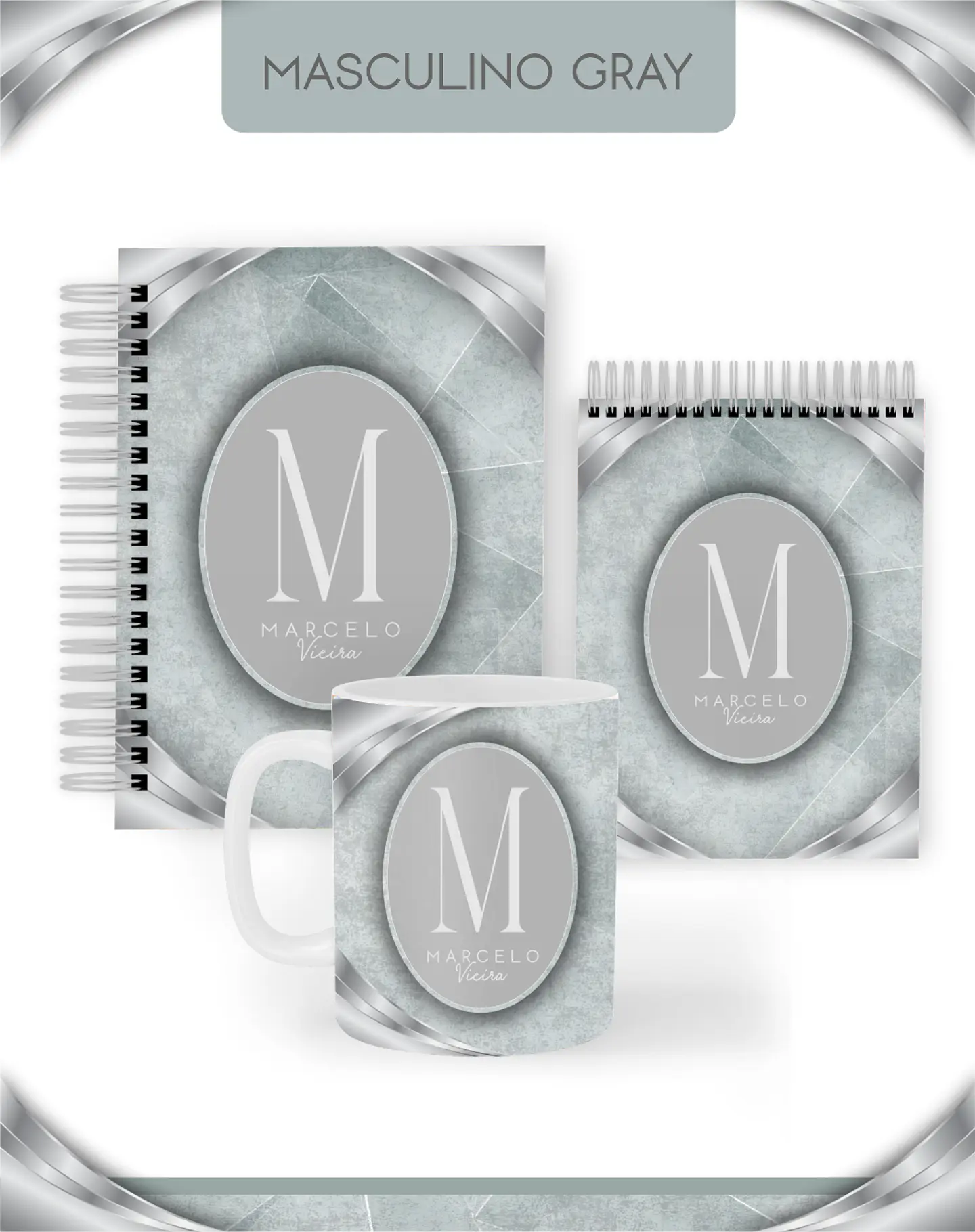 Arquivo Combo Encadernação Masculino Gray  2026 - Pamella 1