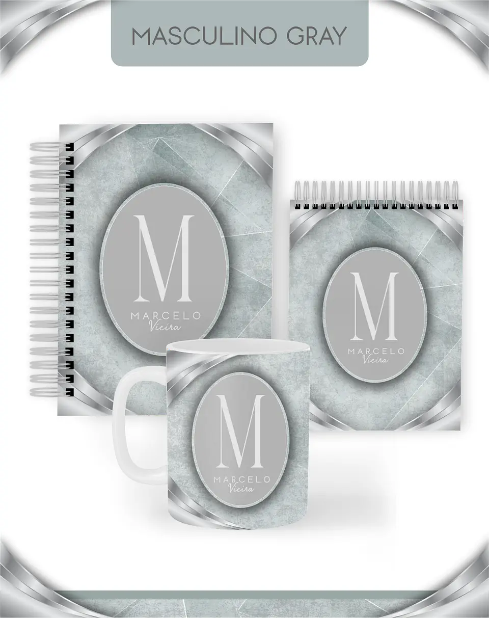 Arquivo Combo Encadernação Masculino Gray  2026 - Pamella 1