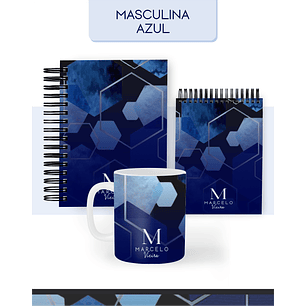 Arquivo Combo Encadernação Masculina Azul  2026 - Pamella