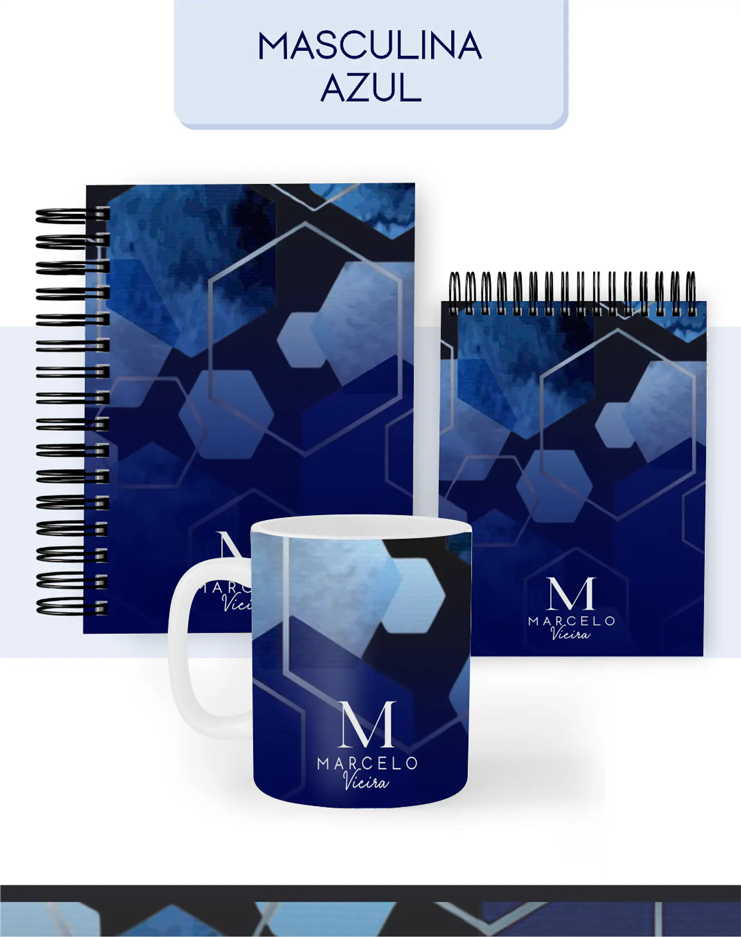 Arquivo Combo Encadernação Masculina Azul  2026 - Pamella 1