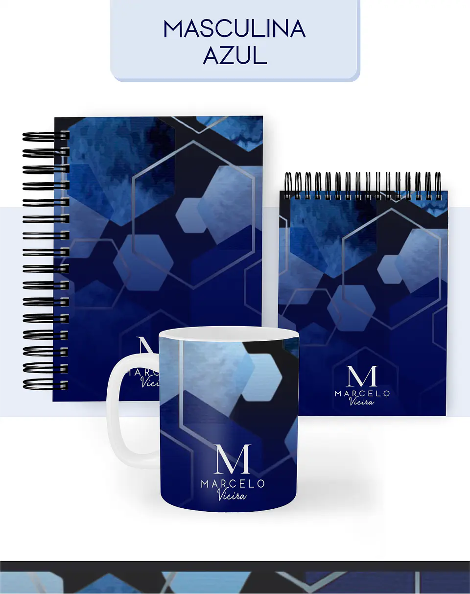 Arquivo Combo Encadernação Masculina Azul  2026 - Pamella 1