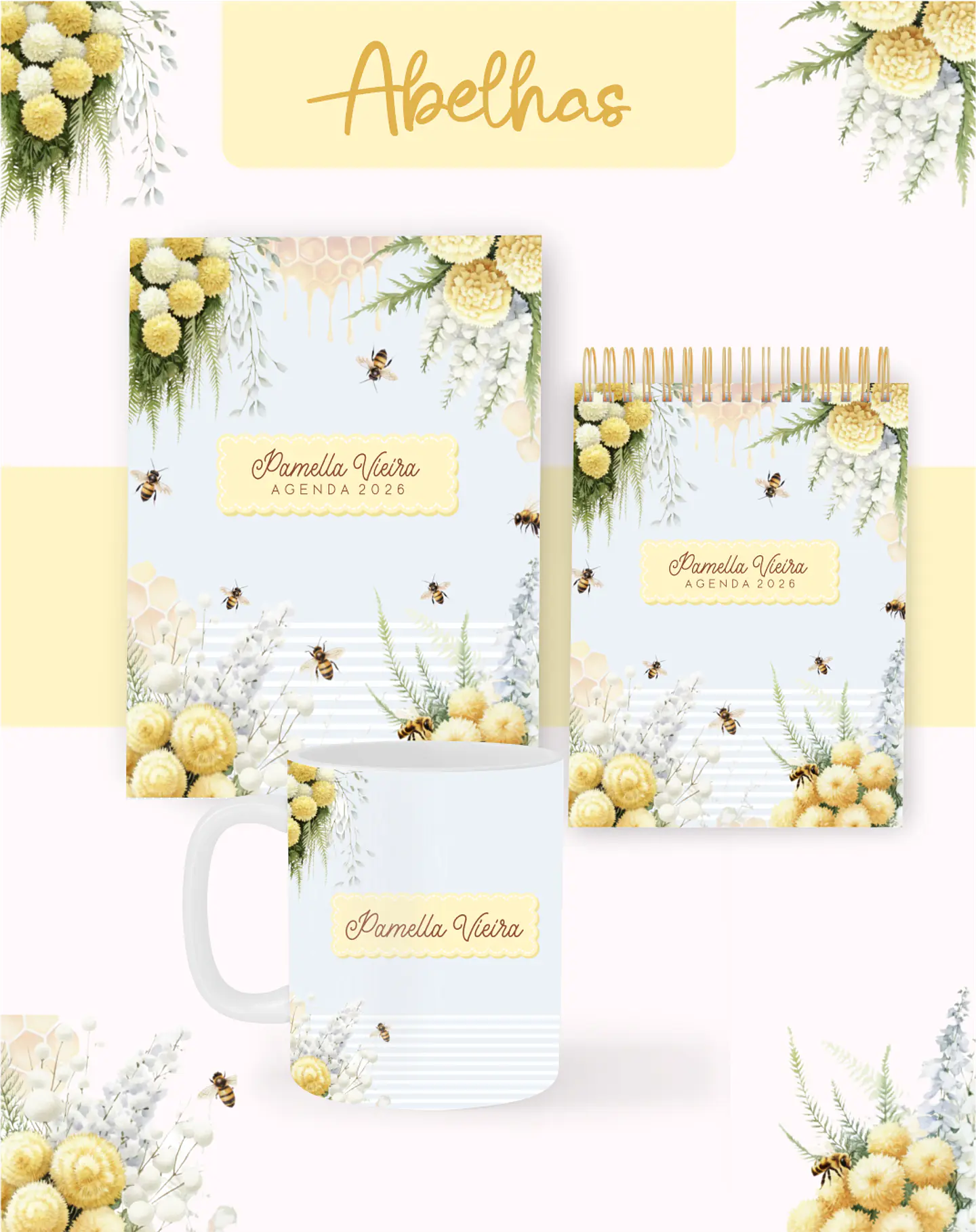 Arquivo Combo Encadernação Abelhas  2026 - Pamella 1