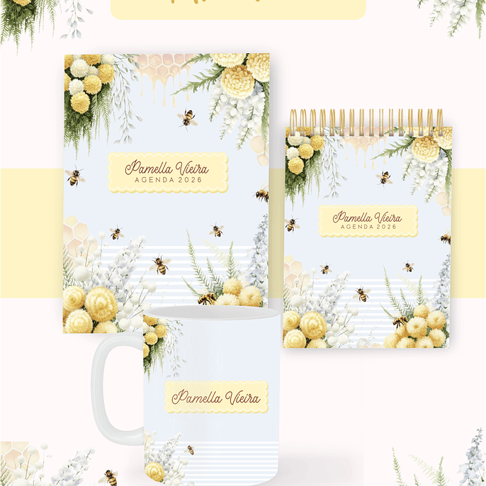 Arquivo Combo Encadernação Abelhas  2026 - Pamella 1