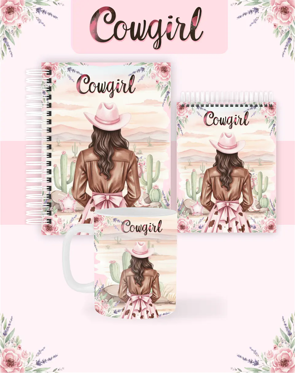 Arquivo Combo Encadernação Cowgirl 2026 - Pamella 1