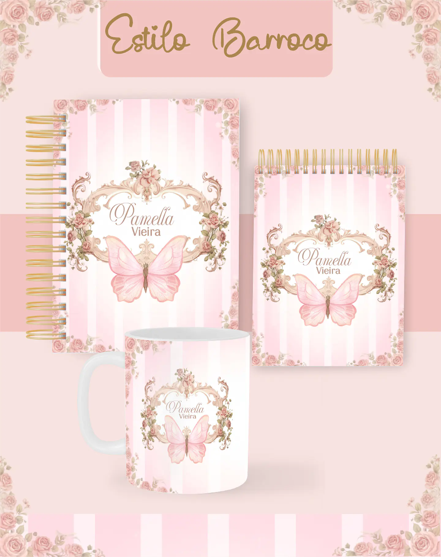 Arquivo Combo Encadernação Estilo Barroco 2026 - Pamella 1